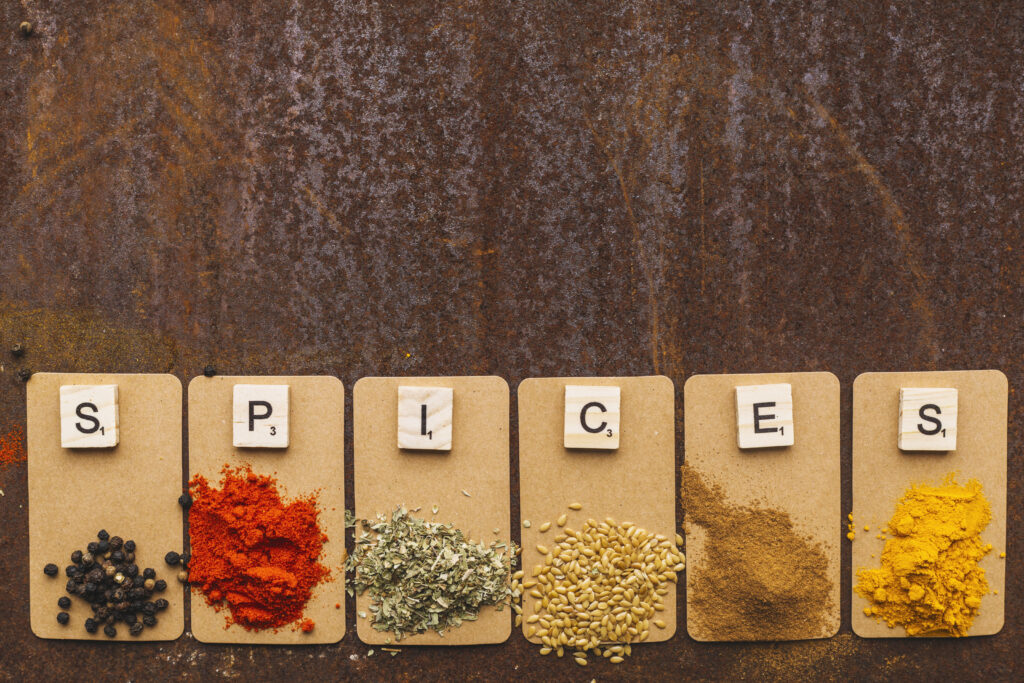 writing boards with spices